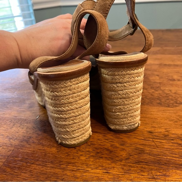 Ugg Carine suede leather platform espadrille sandals size 8 - Picture 6 of 10